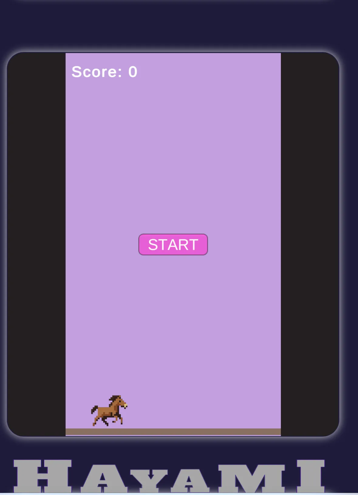 旧サイトに埋め込んだ HorseGame のスタート画面